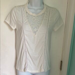 ModCloth lace and embroidery detail short sleeve tee